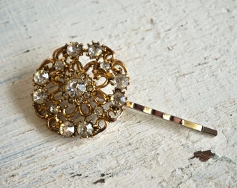 Vintage Rhinestone Hair Pin / Hair Jewelry / Updo Jewelry / Hair Accessories / Hair Rhinestones / 60s Hair Accessories