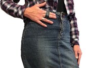 Denim Maxi Skirt Vintage Grunge