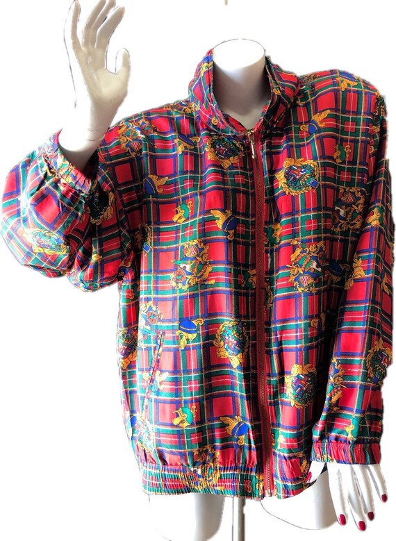 Vintage Silk Bomber Jacket 80s 90s