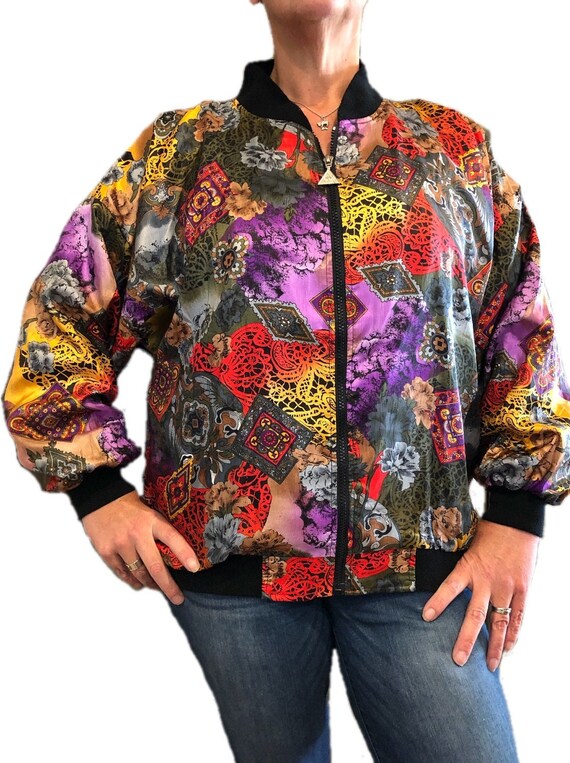 Multicolor Print Windbreaker / Etsy