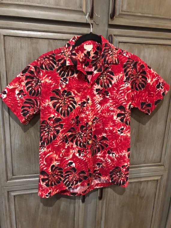 1950s Vintage Pali Hand Print Tiki Shirt