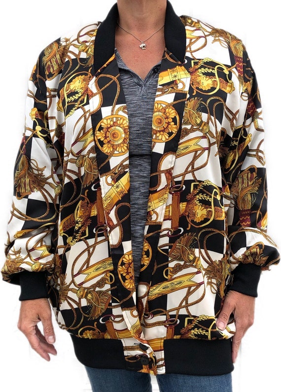 1980s Vintage Gucci inspired Bomber Blazer With Sh
