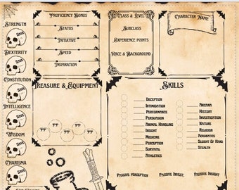Gothic Character Sheet Dnd - Etsy