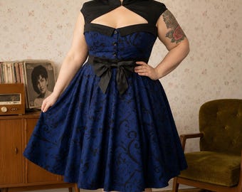 Vintage-Swingkleid aus den 1950er Jahren, Größe 18, mit Cut-Outs im Rockabilly-Stil