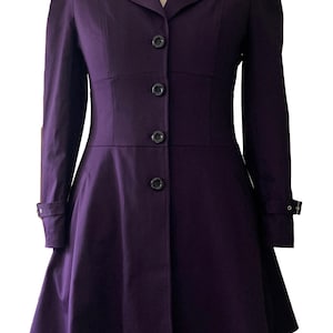 18-30 ans, grande taille, veste d'équitation victorienne violette, manteau à volants gothique steampunk, veste entièrement doublée, taille fidèle au Royaume-Uni 18 20 22 24 26 28 30 image 7