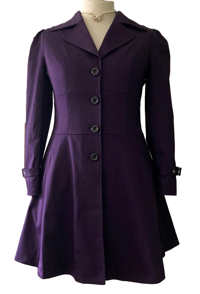 18-30 ans, grande taille, veste d'équitation victorienne violette, manteau à volants gothique steampunk, veste entièrement doublée, taille fidèle au Royaume-Uni 18 20 22 24 26 28 30 image 7