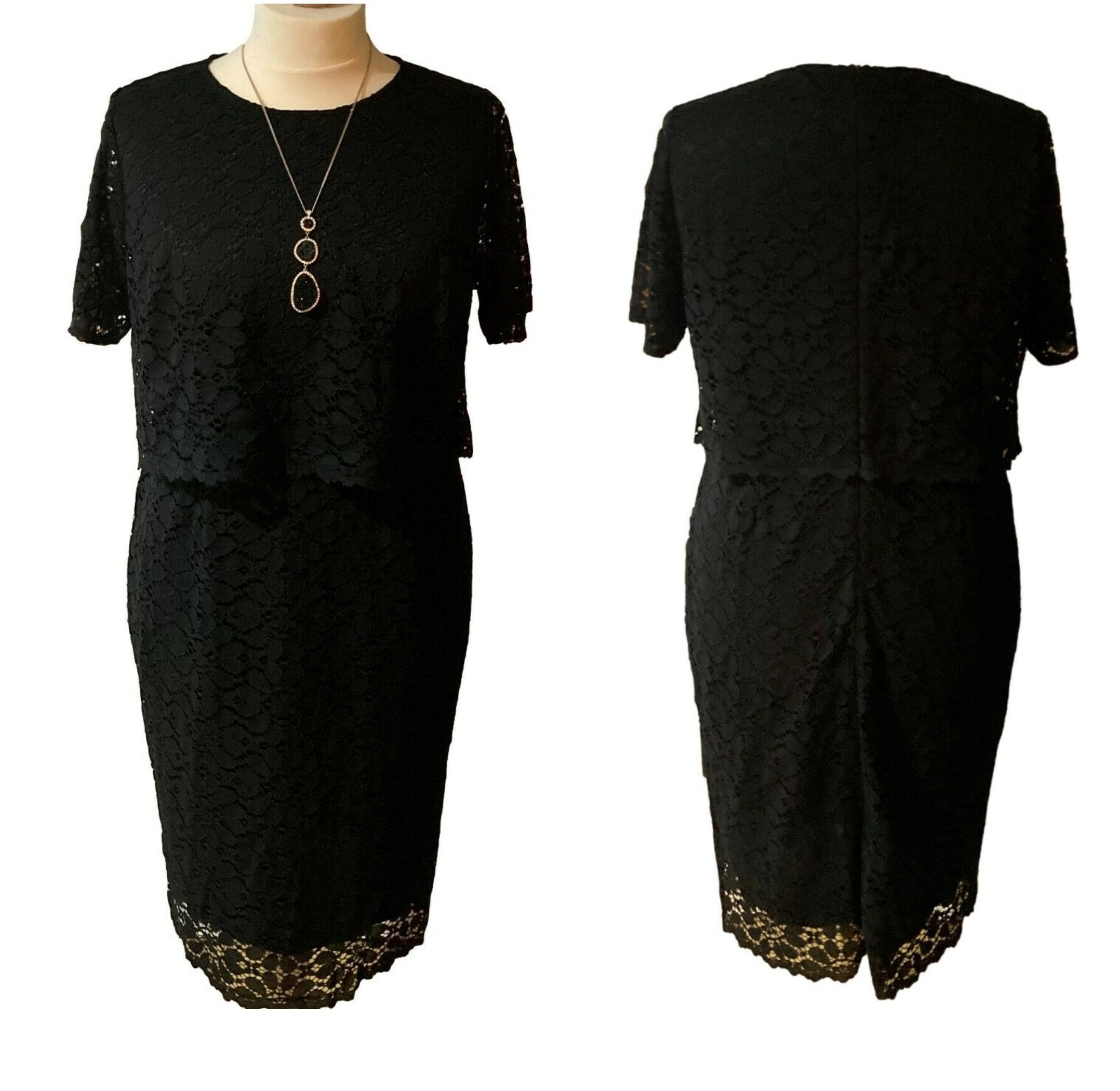 Plus Size Black Lace Vintage Style Canopy 1950s Dress 16 18 20 - Etsy