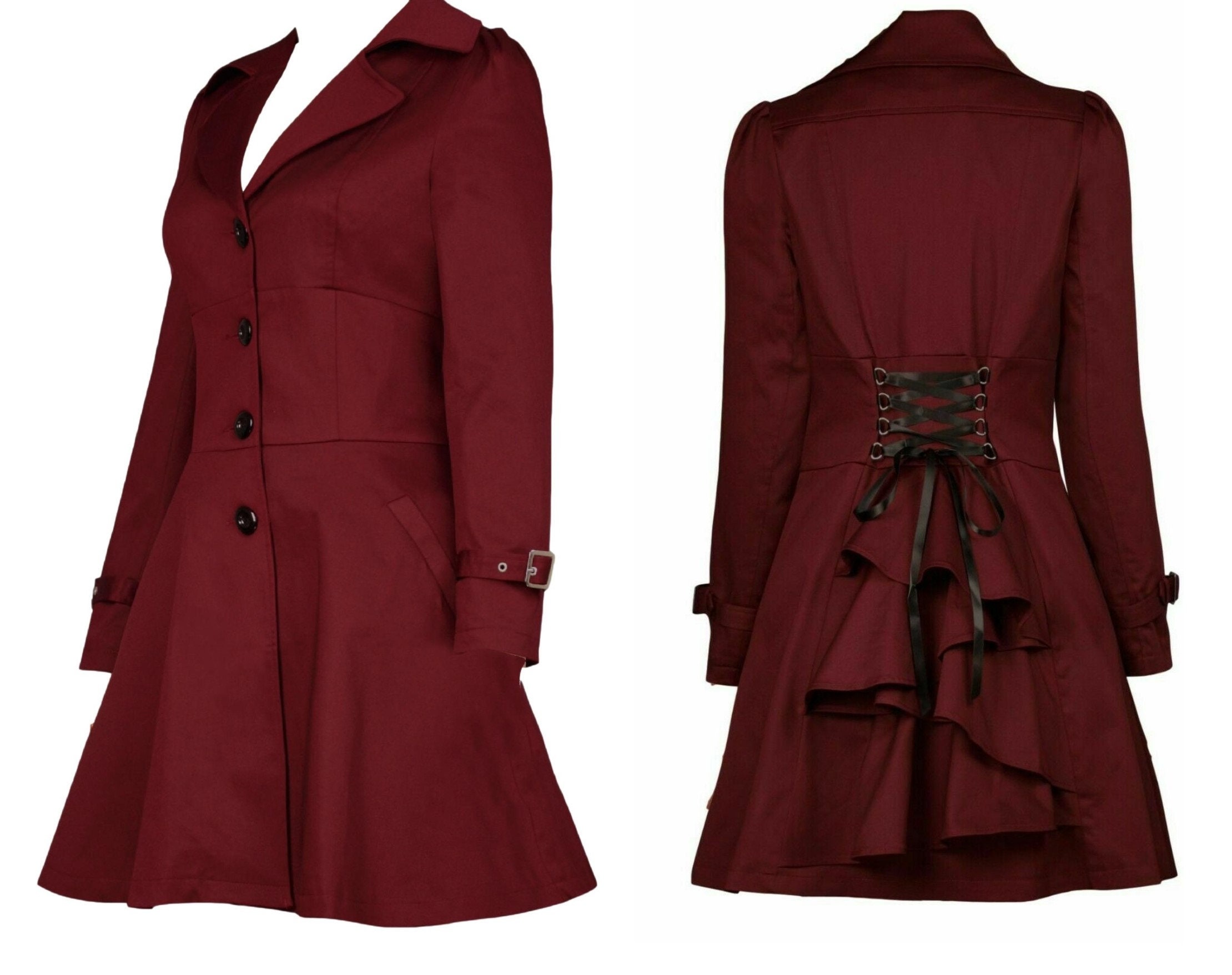 burgundy coat size 20