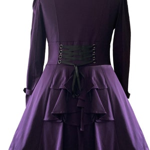 18-30 ans, grande taille, veste d'équitation victorienne violette, manteau à volants gothique steampunk, veste entièrement doublée, taille fidèle au Royaume-Uni 18 20 22 24 26 28 30 image 3