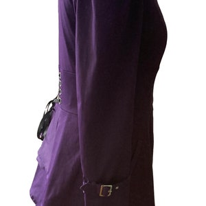 18-30 ans, grande taille, veste d'équitation victorienne violette, manteau à volants gothique steampunk, veste entièrement doublée, taille fidèle au Royaume-Uni 18 20 22 24 26 28 30 image 4