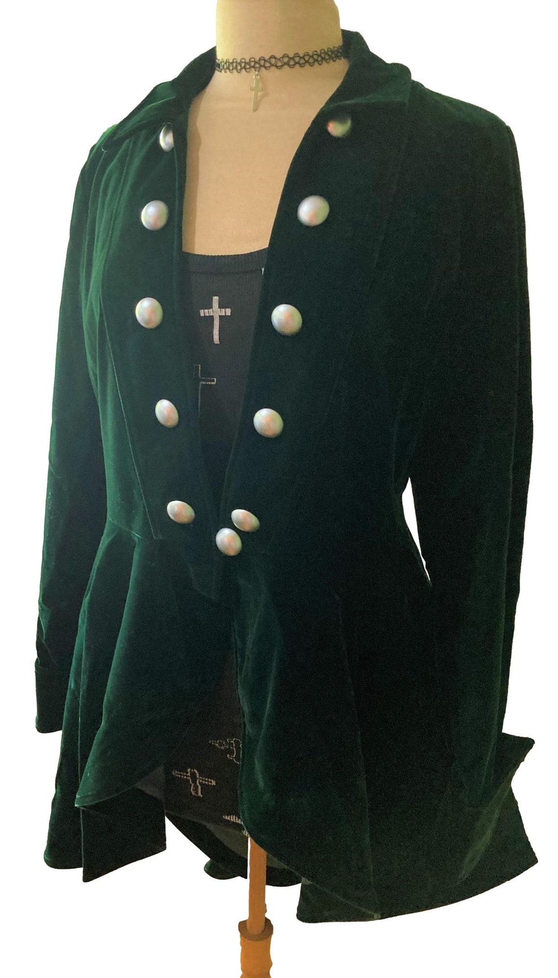 PLUS SIZE Green Velvet Victorian Riding Jacket Coat Gothic Etsy
