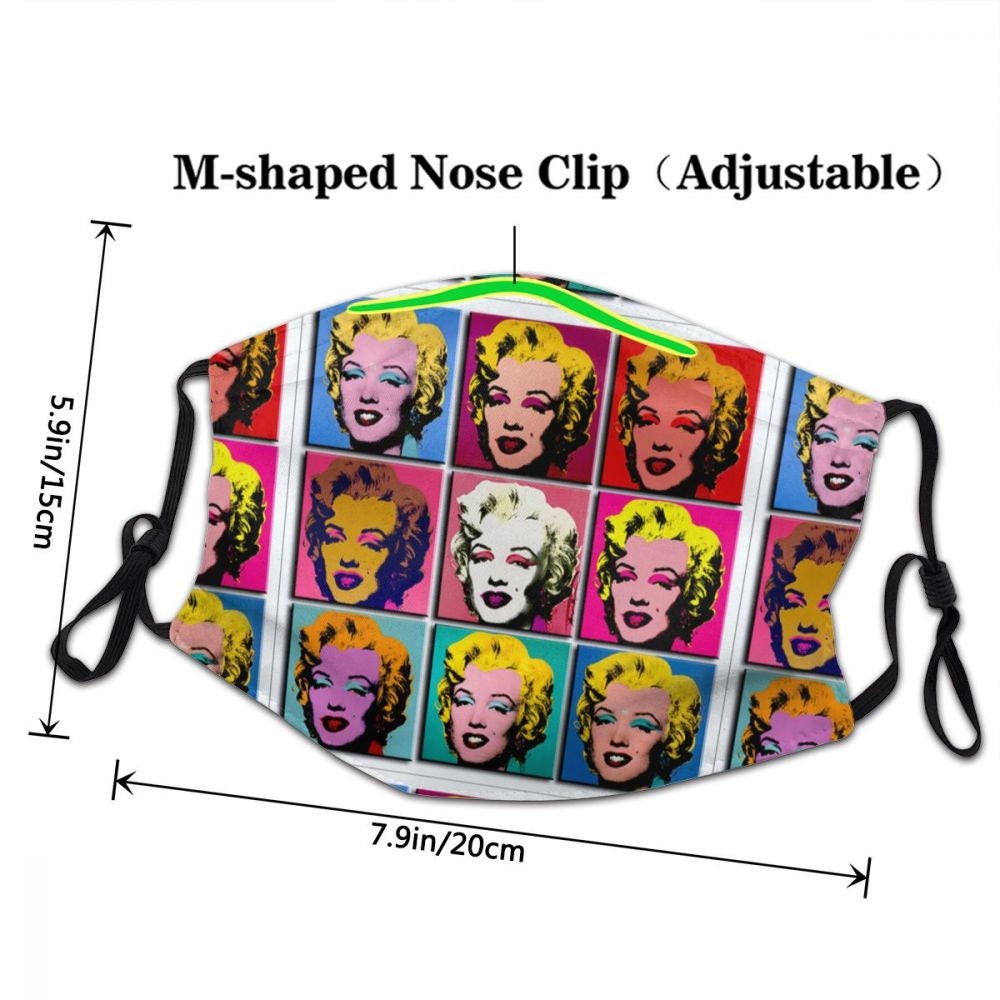 POP ART Marilyn Monroe MASK Andy Warhol 50s Face Mask Retro | Etsy