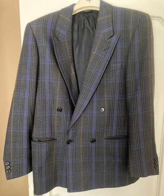 Mens Botto Guiseppe and Figli Vintage Checked Blue Wool Blazer - Etsy UK