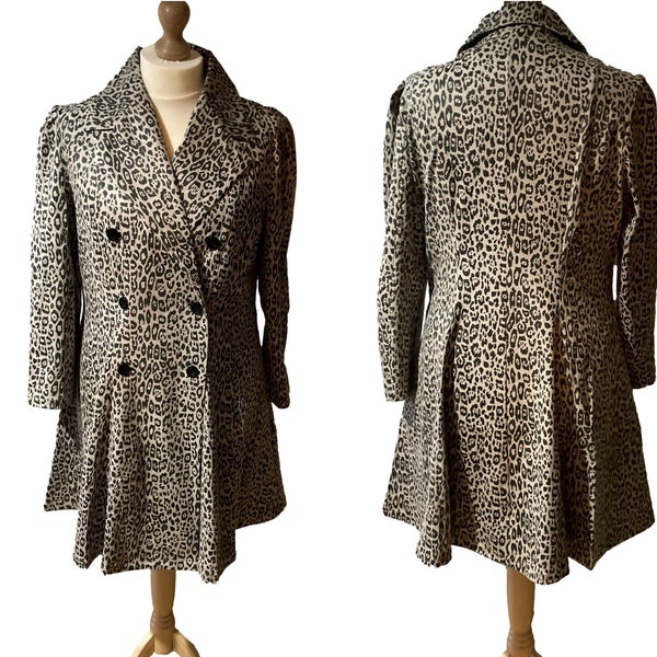 Plus Size Retro Leopard Print Suedette Vintagr Trench Coat True To Size Vintage 18 20 22 24 26