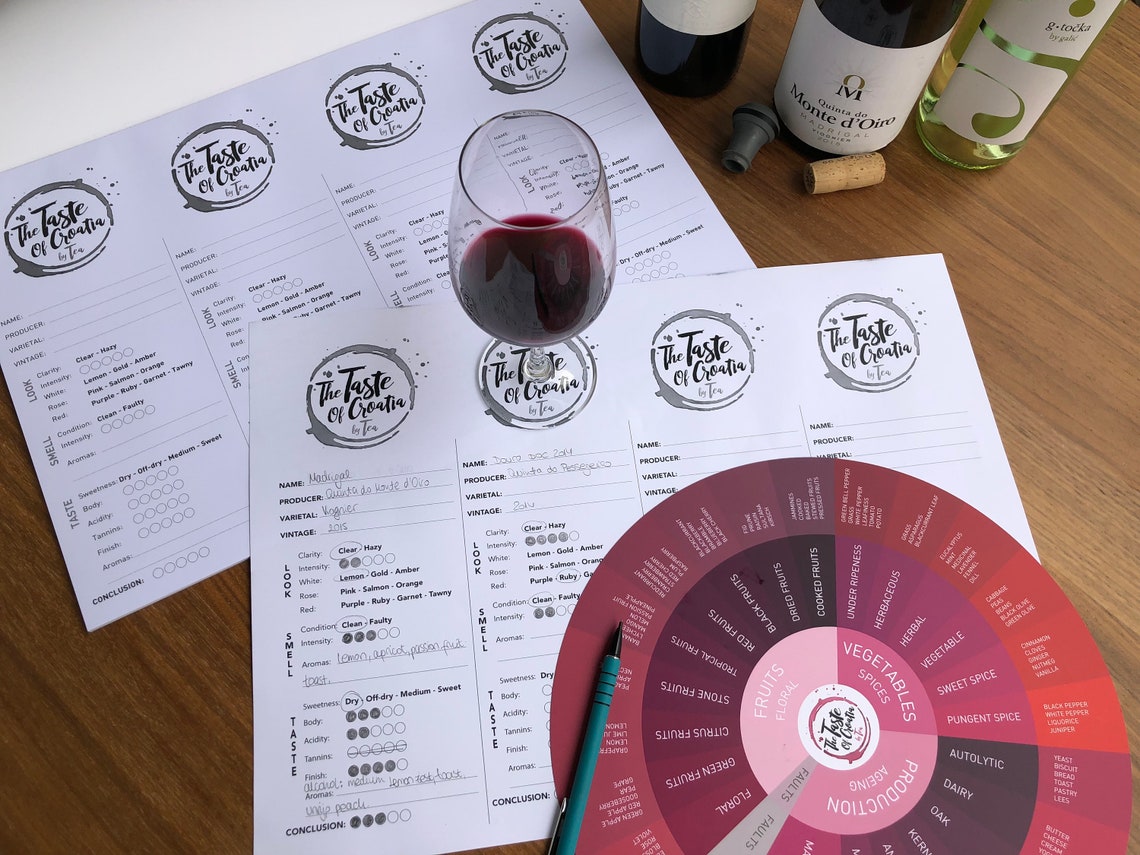 Wine tasting sheet printable Etsy