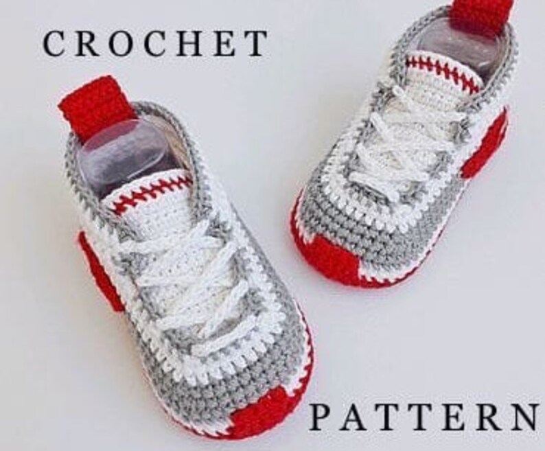 Baby booties crochet pattern converse baby shoes crochet Etsy