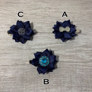 Hair bows, flower hair clip, ribbon bow clip , kanzashi flowers