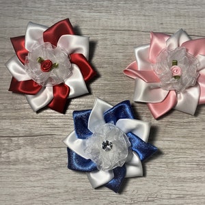 Hair bows, hair clip flowers , ribbon bow, kanzashi flowers