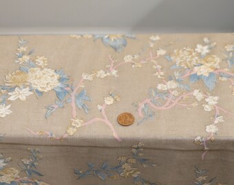 1970's Vintage Greyish Brown with Swirling Floral Dress Poly Cotton Blend Very Sheer Broadcloth Light Fabric  2 yards 30" long by 45" wide
