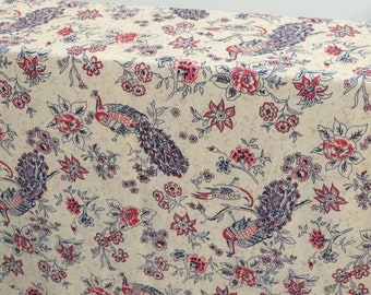 1970's Vintage Floral With Bird Pattern Knit Fabric Unusual Print for Polyester Knit Material 2 yards long by 62" wide  Large Pheasant