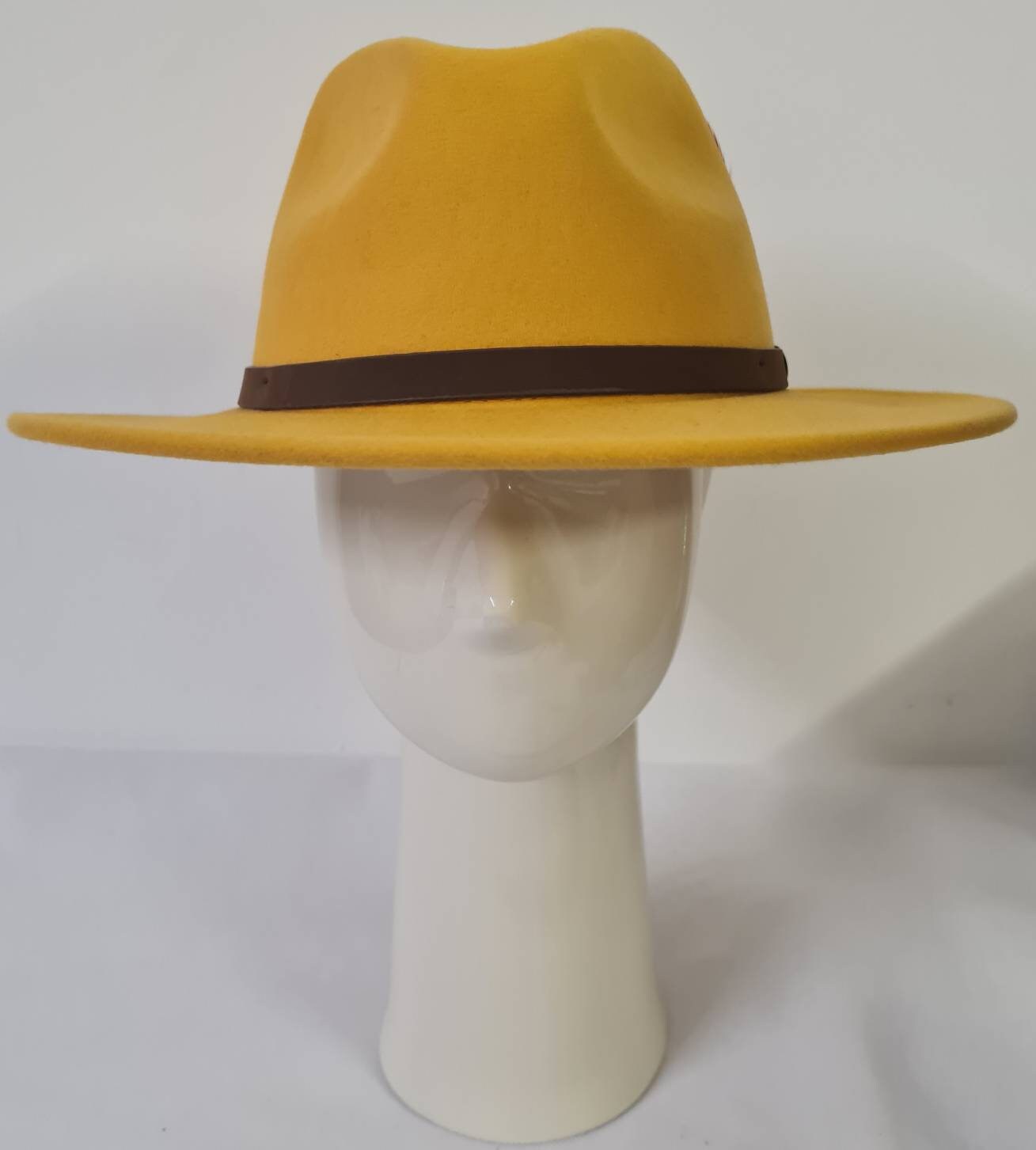 Mustard Men's Womens Fedora Hat Boater 