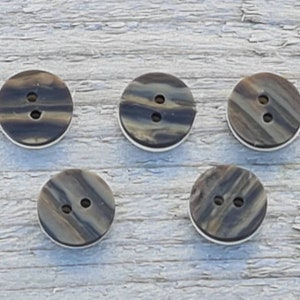 Scottish Brown and Cream Imitation Horn Button - Small Round Buttons x 5 - Kilt waistcoat Buttons