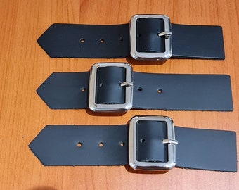 Kilt Buckles and Straps 1.25 inch Black | Leather Straps | Metal Buckles | Replacement Strap and Buckle