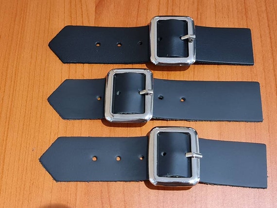 Kilt Buckles and Straps 1.25 Inch Black Leather Straps Metal Buckles  Replacement Strap and Buckle 
