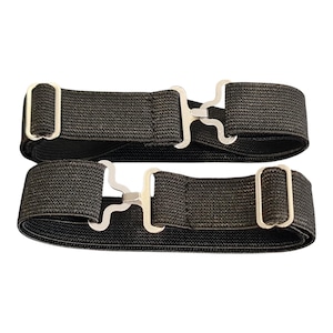 Adjustable Black Elastic Thigh High Sock Garters - Set of 2