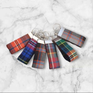 Handmade Scottish Wool Tartan Key Fob | MacPherson Plaid Keychain
