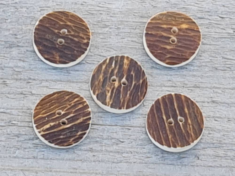 Real Stag Horn Round Buttons x 5 | Kilt Jacket Buttons | Large