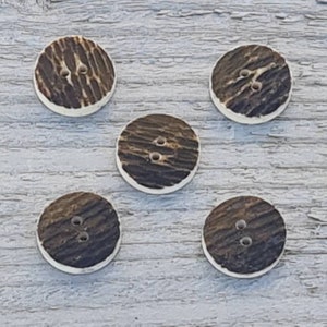 Real Stag Horn Round Buttons x 5 | Kilt Jacket Buttons | Medium