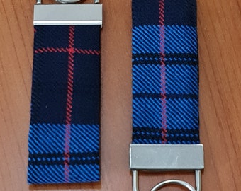 Roberts Tartan and Probert Keyring | Welsh Tartan Key Ring | Tartan Luggage Tag | Keychain | Keyfob | Plaid | Lanyard