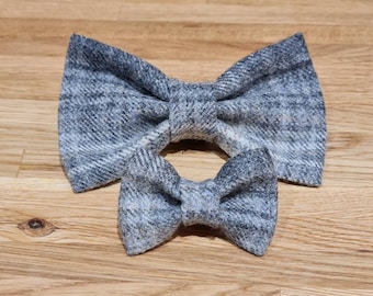 Grey Tweed Dog Bow | Tweed Bow Tie | Dog Bow | Dog Bow Tie | Grey Tartan | Xtra Large