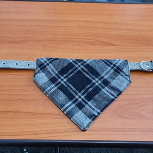 Grey Douglas Tartan Dog Bandana | Scottish Tartan Neckerchief | Tartan Dog Scarf | Tartan Dog Bandana | Scottish Plaid