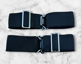 Thigh High Elastic Garters: Adjustable Stocking Garters - Set of 2