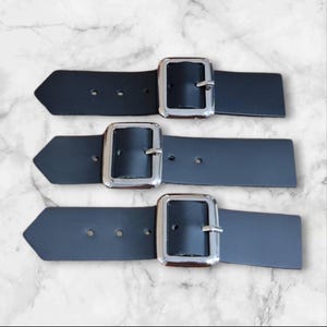 Kilt Buckles and Straps 1.25 inch Black | Leather Straps | Metal Buckles | Replacement Strap and Buckle