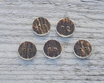 Real Stag Horn Round Buttons x 5 | Kilt Jacket |Waistcoat | Buttons | Small