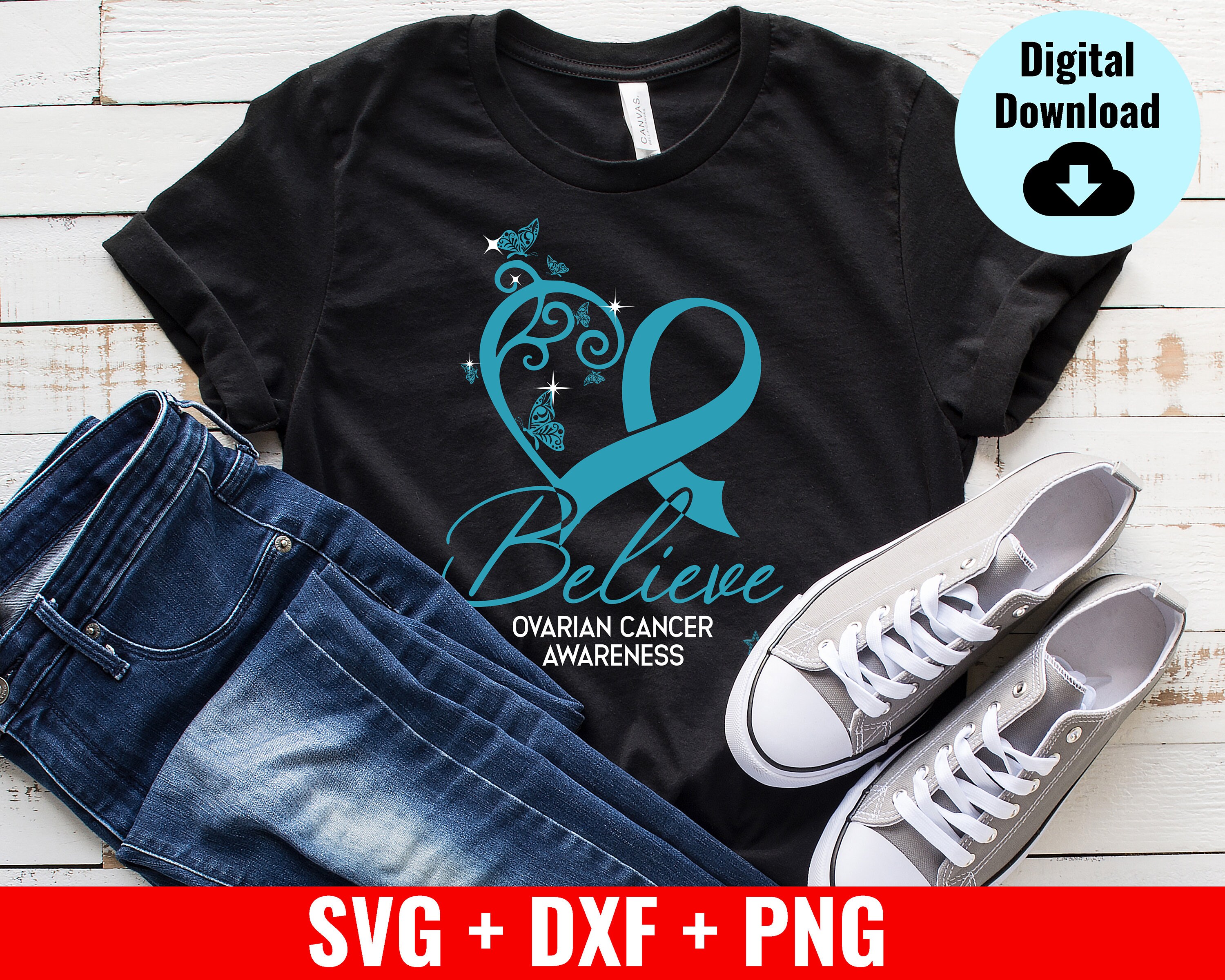 Ovarian Cancer SVG Ovarian Cancer Ribbon SVG Ovarian Cancer | Etsy