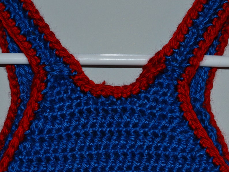 Patriotic Infant Wrestling Singlet Baby Wrestler Fourth of July Red White Blue Crochet Baby Singlet Baby Costume Newborn Photo