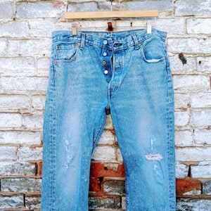 90s Distressed Levi&#39;s 501 Jeans Men&#39;s Waist Size 36