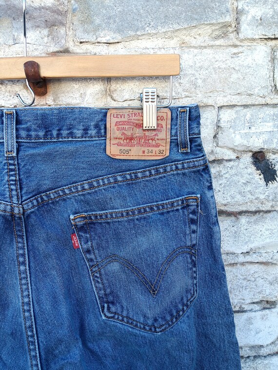 90s Levi's 505 Jeans Mens Waist Size 34 - image 4