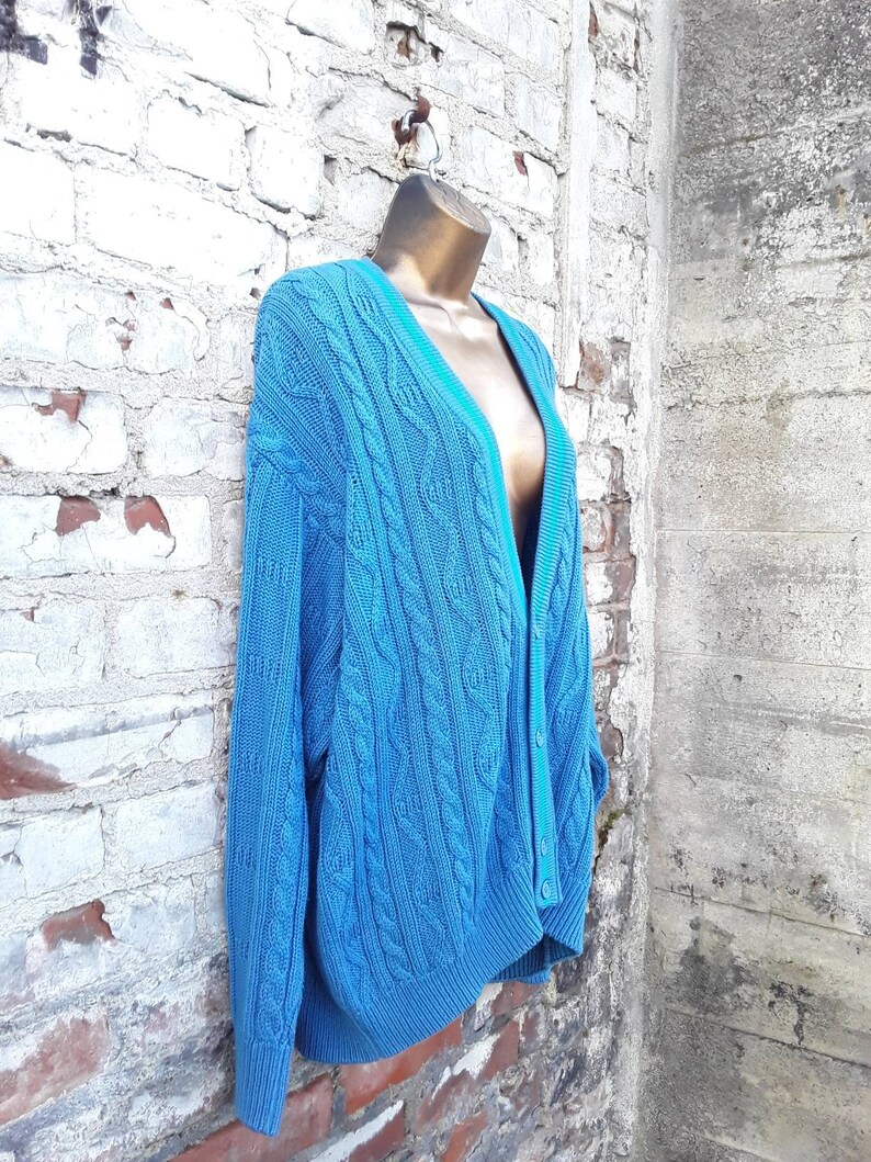 80s Oversize Cardigan Sweater Women/'s Size Medium M 6 8