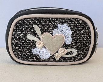 Wearable Art Elegant Heart Small Cell-Phone Convertible Purse/Crossbody Bag/Belt Bag/Mini Backpack Handmade OOAK Jack-Pack