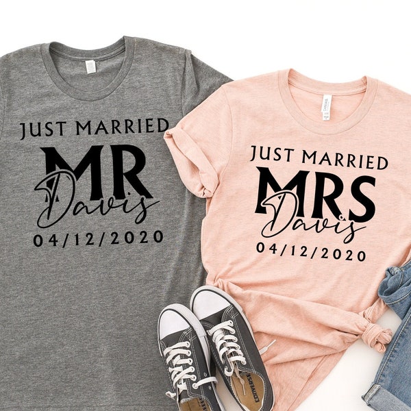 Mr and Mrs Shirts, Just Married Shirt, Honeymoon Shirt, Matching Couple Outfit, Mr and Mrs Shirt, Couple Honeymoon Shirt, His and Hers Shirt