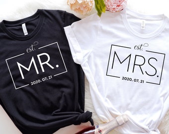 Mr And Mrs Couple Shirts, Honeymoon Shirts, Just Married Shirts, Wedding Shirts, Anniversary Shirts,Bride And Groom Shirts,Engagement Shirts
