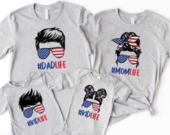 4th Of July American Family Shirts, Mom Dad Baby 4th Of July Matching Shirts, Family Life Shirts, 4th Family Shirts, Mommy And Me Matching