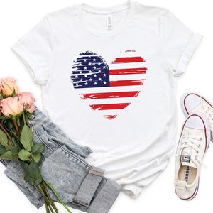 American Flag Shirt, American Flag Heart Shirt, 4th Of July Shirt, Memorial Day Shirt, Patriotic Shirt, Flag Heart, Fourth Of July Shirt