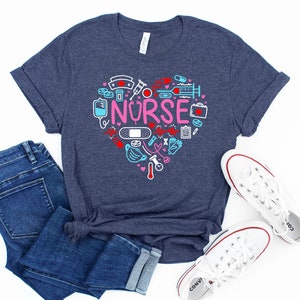 Love Nurse Shirt, Nurse T-shirt, Nurse Tees, Cute Nurse Shirts, Nurse Appreciation Gift, Nurse Life Shirt, Nurse Gift Idea, Nurses Week Gift