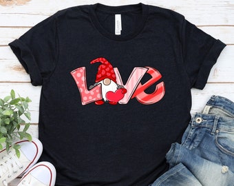 Love Valentines Gnome Shirt, Valentines Day Shirt, Valentines Gift, Cute Gnome T-shirt, Love Gnomes Shirt, Valentines Gnome Gift, Love Shirt